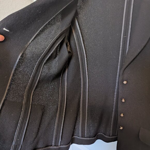 🖤 90s Talbots Blazer | Italian Wool Knit Pewter Buttons Precision Tailoring  12 - Picture 7 of 10